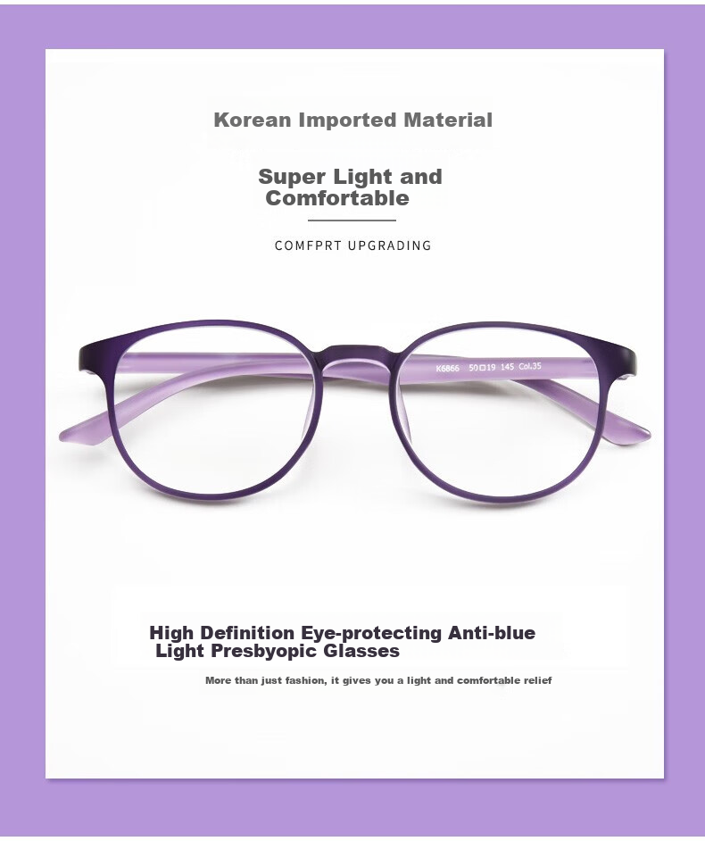 Chuangguo Imported Reading Glasses for Women, Anti-Blue Light Radiation, High Definition, Super Brand, Bifocal, Auto-Focus, Genuine Product with Prescription Lenses 6