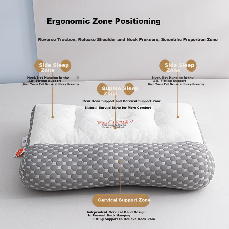 Red Bean Pillow Core Cervical Traction Neck Support Pillow for Sleep Cervical Spondylosis Adult Deep Sleep Pillow 42*65cm Pair