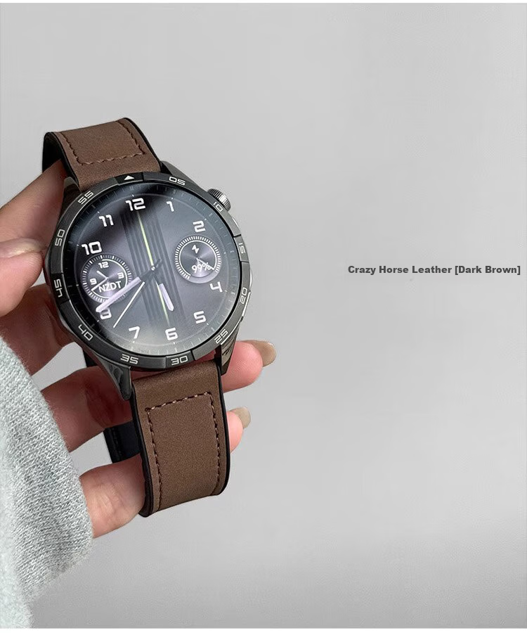 XUANDAI Suitable for Huawei GT5/GT4 Watch Strap, GT6 Men's Watch, Crazy Horse Leather Folding Clasp, GT3/2 Magnetic Watch 5/4 Pro/GT5 Pro Wristband, Ultimate Watch Strap 3