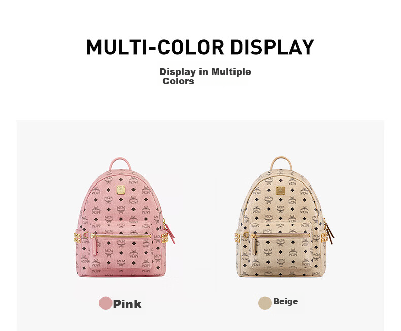 MCM STARK Small Couple's Rivet Backpack, Pink Gift 3