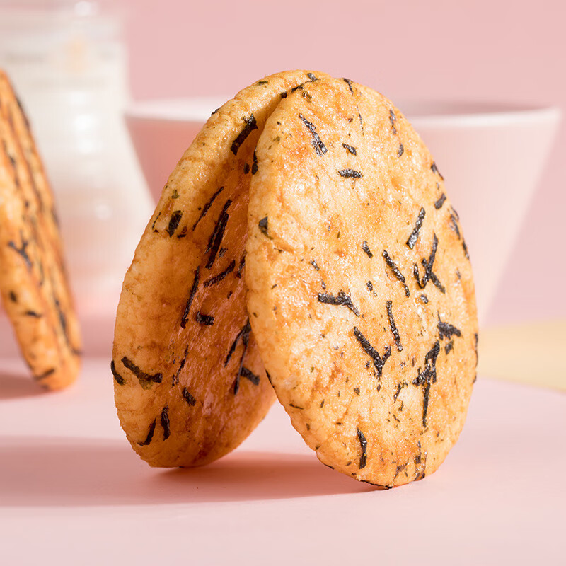 旺旺 雪饼 厚烧海苔 原味 385g 零食膨化休闲食品饼干糕点