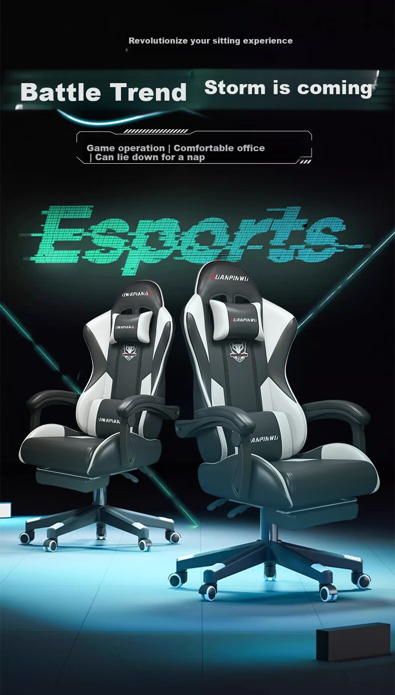 Quanpinwu Gaming Chair, Computer Chair for Men, Comfortable for Long Sitting, Office Chair, Reclining, Dormitory Ergonomic Chair, Height Adjustable, Gaming Seat 1