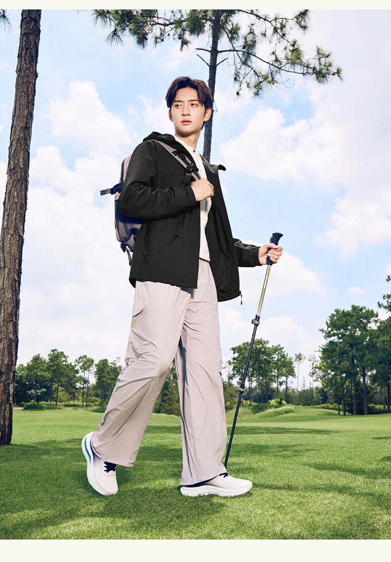 ERKE Men's Spring Windbreaker Jacket Hooded Windproof Cuffed Casual Outdoor Running Cycling Coat 13