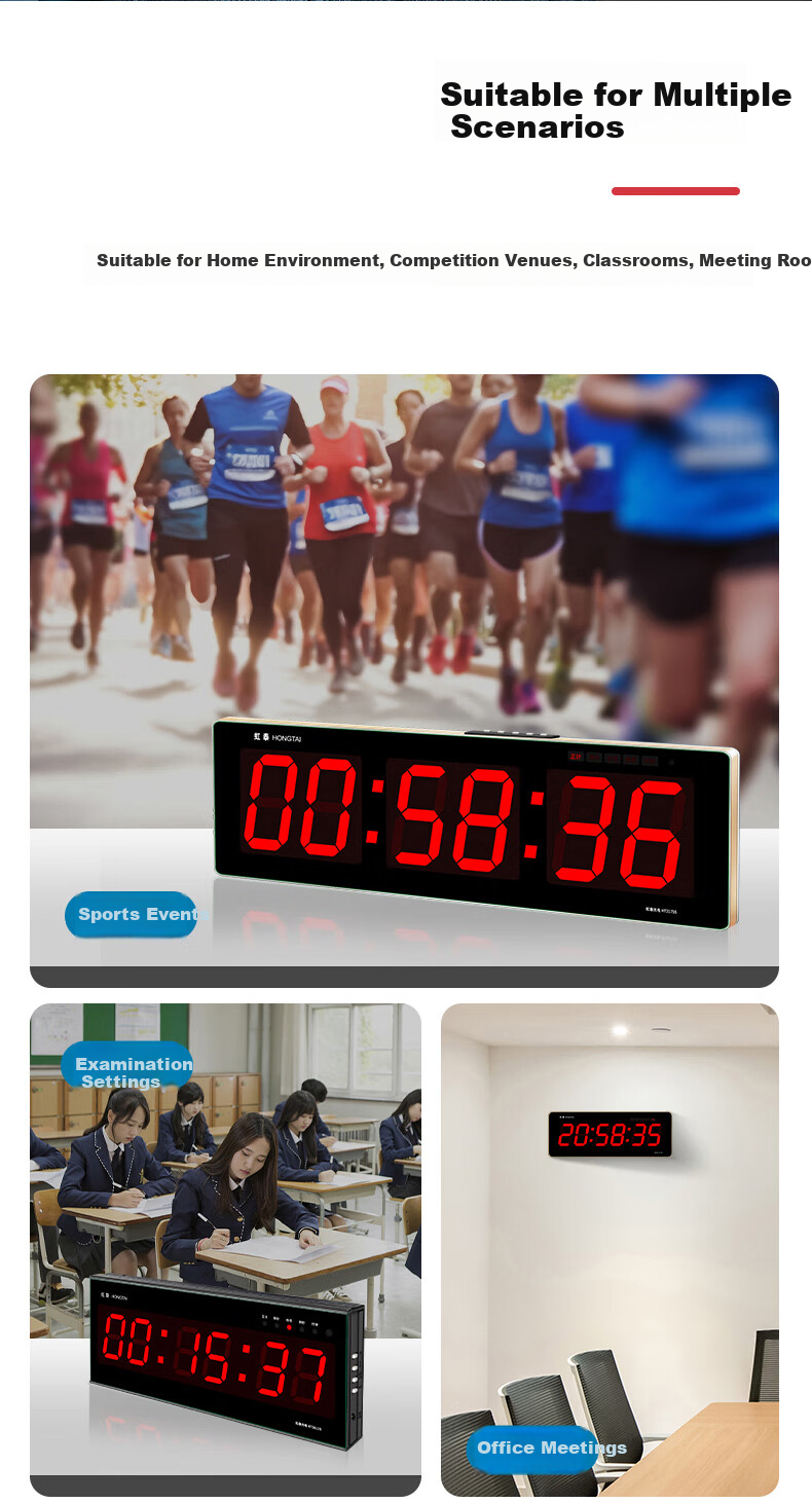 HoTai Electronic Multifunctional Sports Competition Reminder Countdown Timer with Wireless Hand Clapper, Model 3613 Timer 11