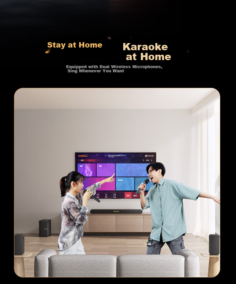 BINNIFA Soundbar TV Speaker, 5.1 Dolby DTS Decoding, Home KTV Package, Surround Sound Home Theater, Karaoke for Living Room, with Microphone 7