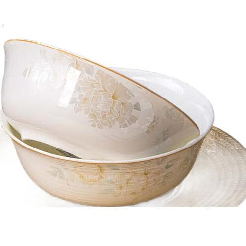 Набор столовой посуды Haoya Jingdezhen, керамическая посуда, тарелки и миски, цветочный узор "Фея", 6-дюймовые миски для лапши, набор из 4 предметов