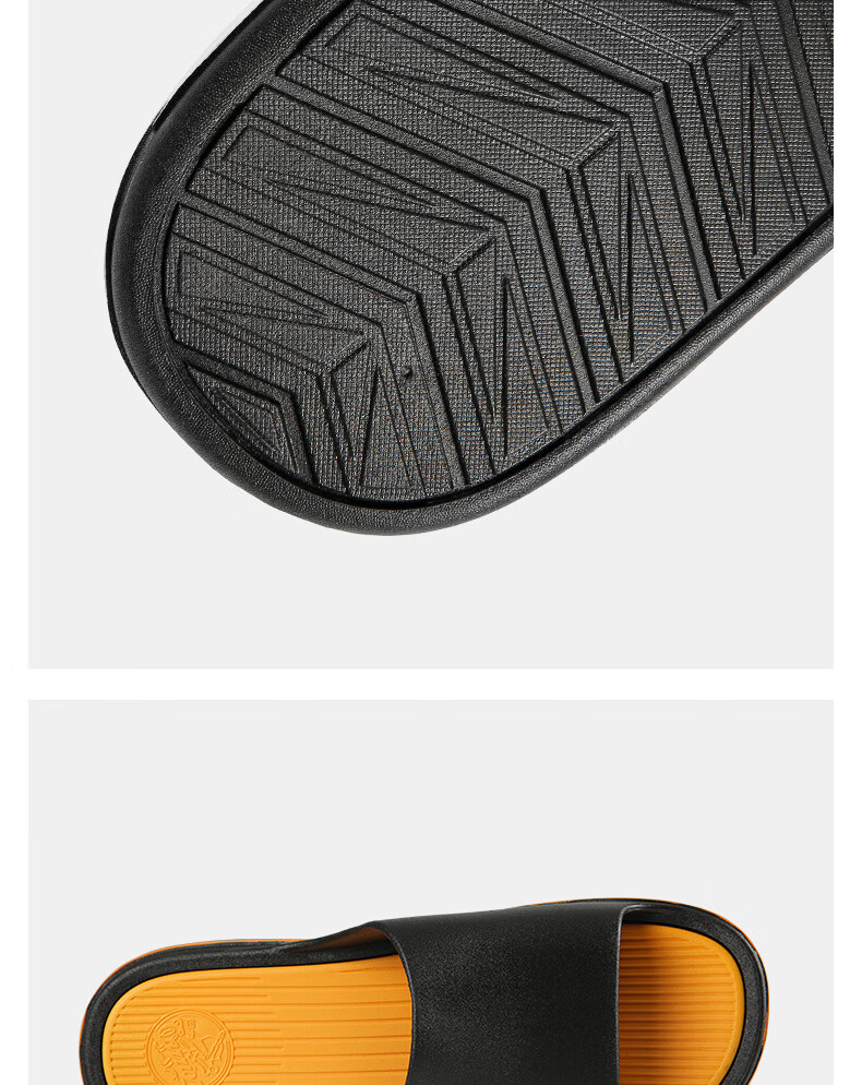 Warrior Casual Sandals for Men, Fashionable Versatile Slippers, Model 3918 Black/Yellow, Size 39-40 9