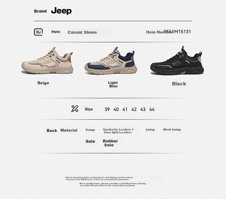 JEEP Men's Shoes for Spring And Autumn 2026 New Outdoor Hiking Shoes, Sports Shoes, Wear-Resistant Running Shoes, Non-Slip Mountaineering Shoes 3