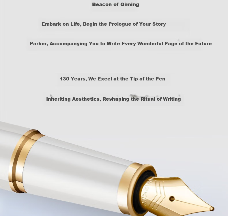 PARKER Fountain Pen, Signature Pen, Stylish Writing Fountain Pen, IM Flowing White Gold Clip Ink Pen + Graduation Commencement Gift Box, National Day Gift for Men And Wome 3