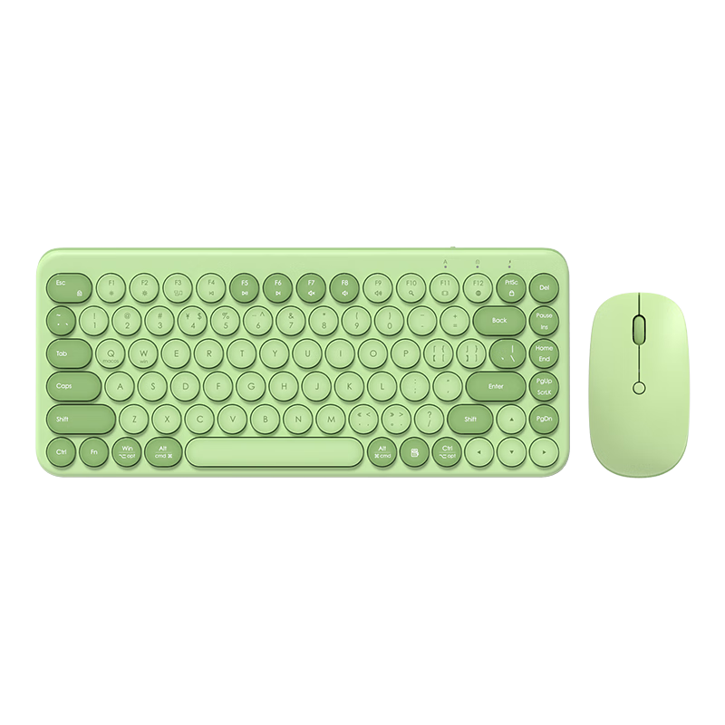 B.O.W Hangshi MK397L Rechargeable Wireless Keyboard And Mouse Set, 84 Keys, Ultra-Thin for Office Use, External, Compatible with Desktop And Laptop Computers, Quiet, Cute Design, Fresh Gree