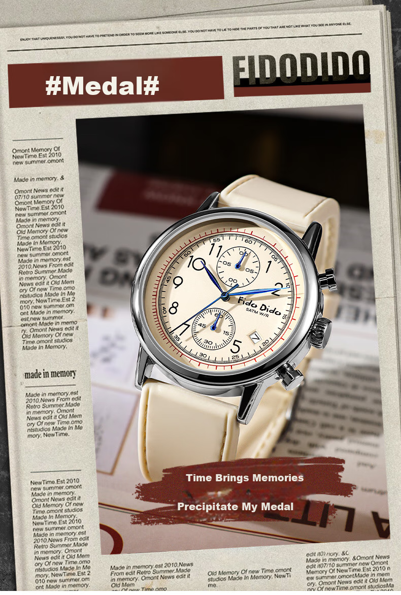 FIDO DIDO Student Watch for Female High School And College Entrance Exams, Quartz Watch for Men, Seven Happiness Boy FD2357-SP14 1