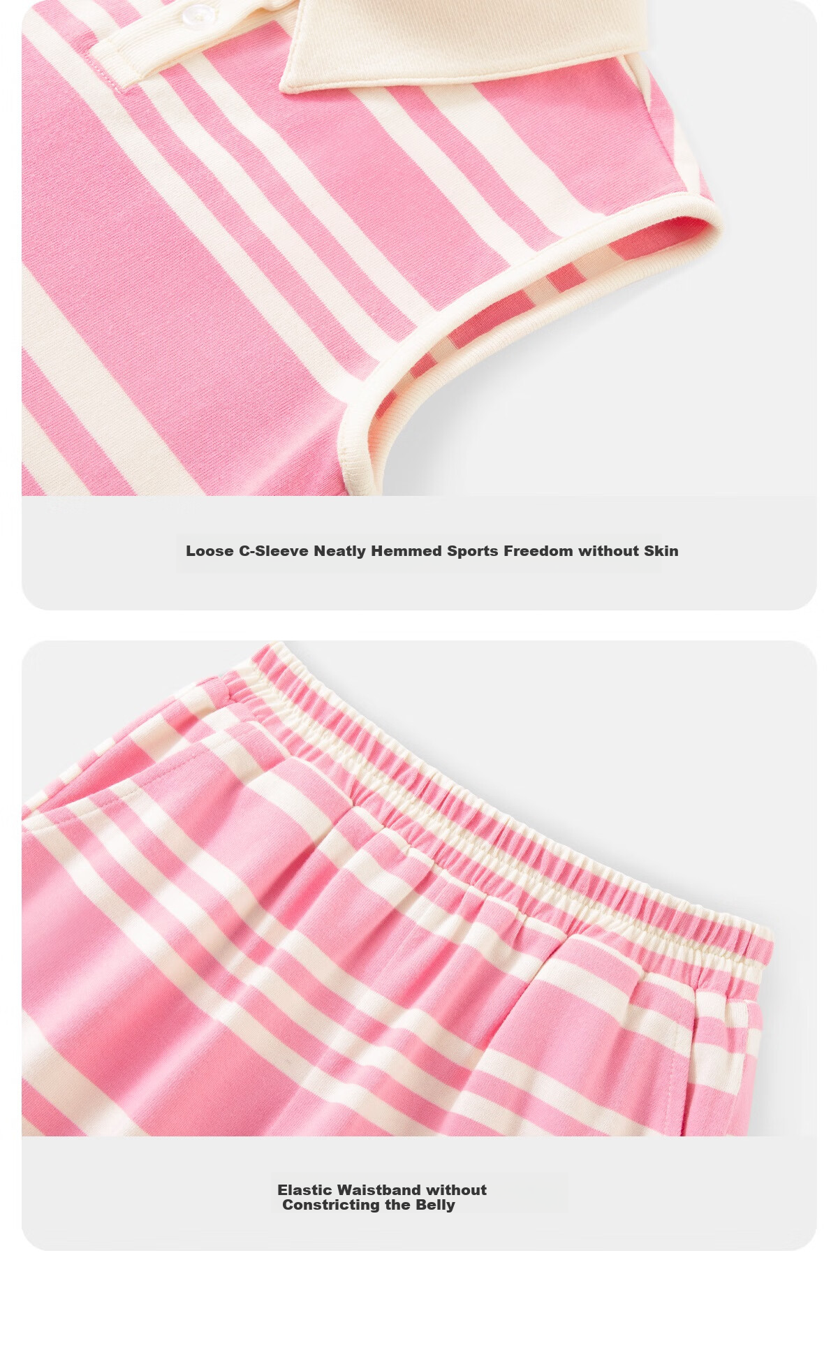 TonLion Girls' Summer Outfit Set, Lightweight POLO Sleeveless Vest, Girls' Shorts Set, Summer Sports Pants Skirt, No Exposed Ski 14