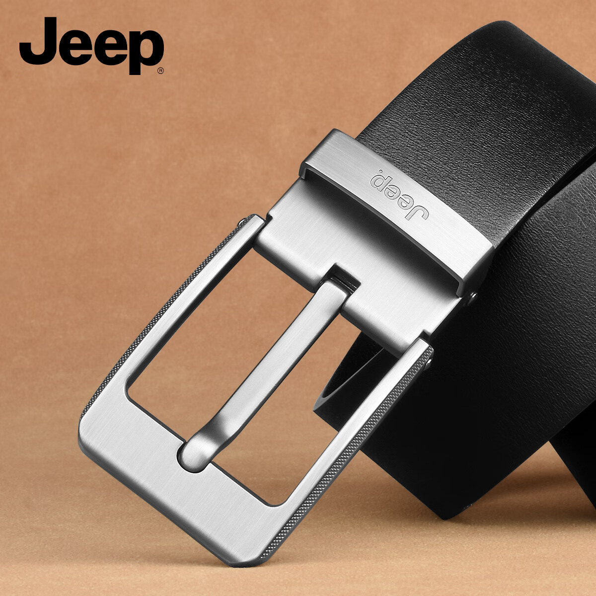 JEEP Men's Leather Belt, Business Pin Buckle Casual Waistband, Young People's Trouser Belt, Birthday And Holiday Gift for Boyfriend, Husband, Father