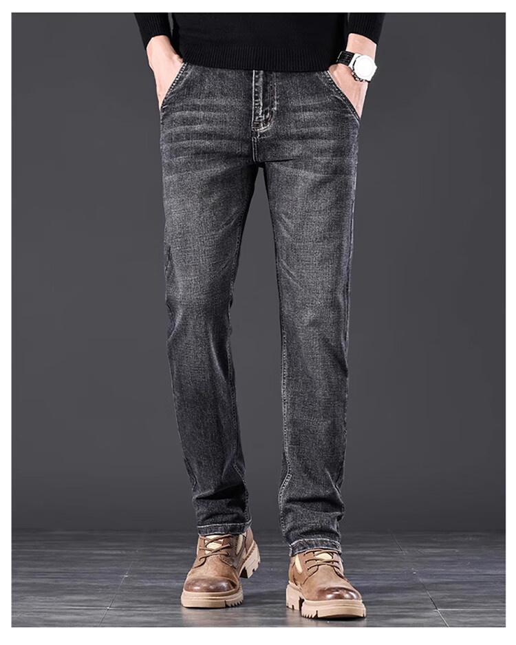 JEEP Men's Jeans Spring Summer Straight Casual Pants Trendy Versatile Blue Gray 28 11