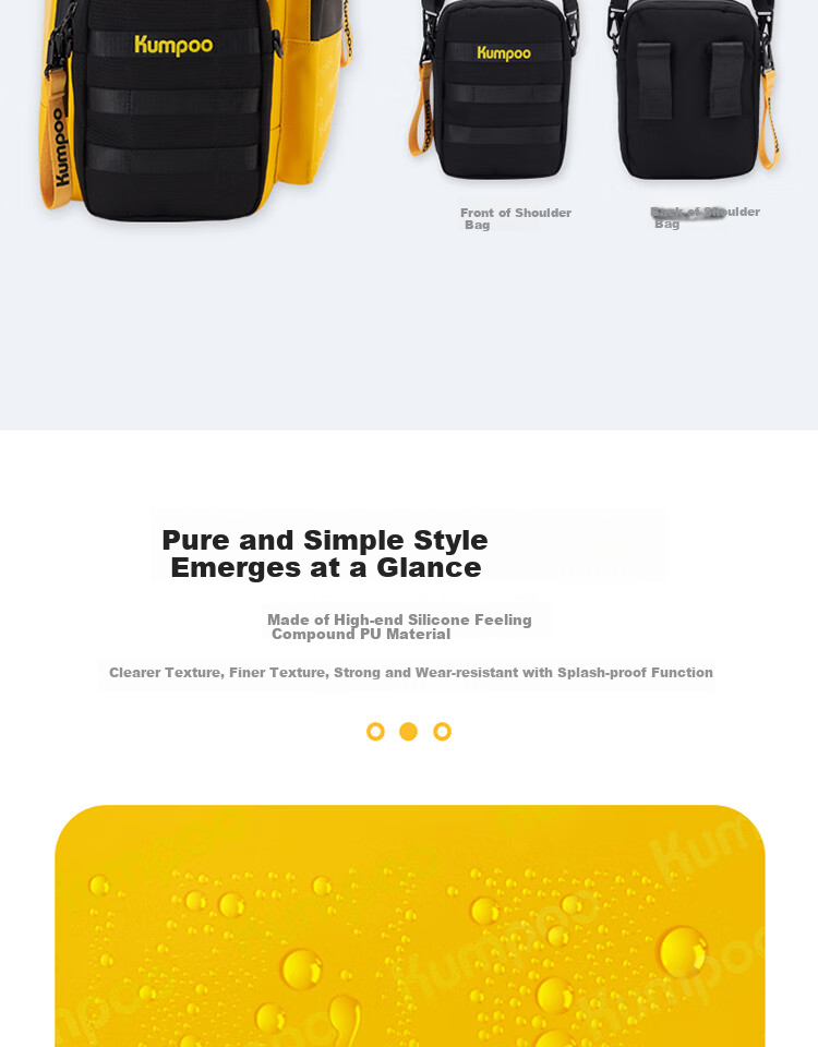 KUMPOO KB-369 Black Waterproof Large Capacity Single Shoulder Badminton Bag - Wang Xiaoyu Edition 8