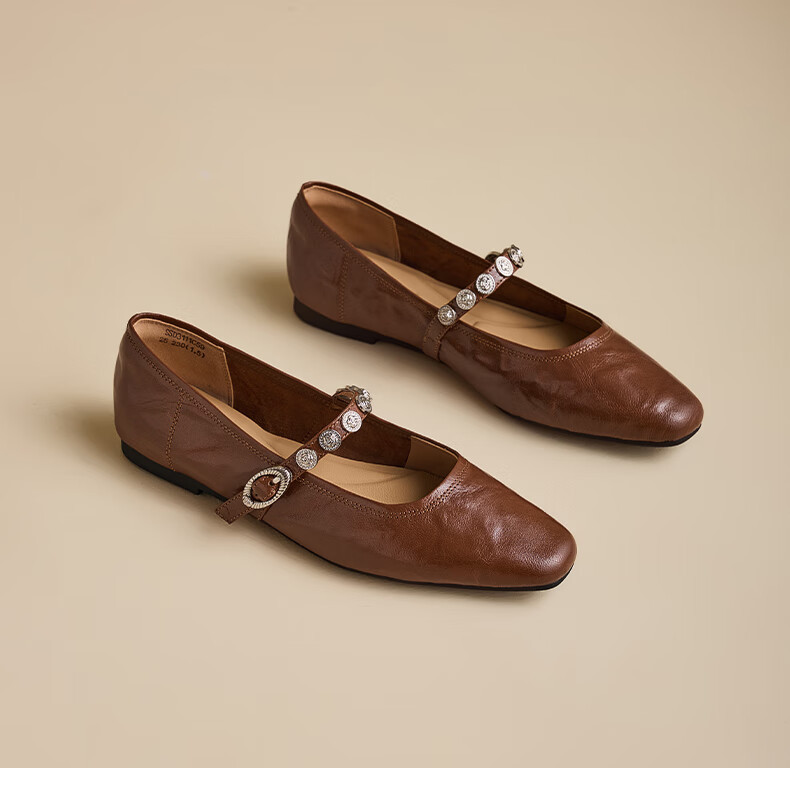 Saturday Sheepskin Mary Jane Shoes Women 2025 New Autumn Winter Retro Soft Sole Comfortable Commuter Flat Shallow Single Shoes 15