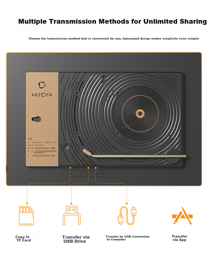 ARZOPA Xiaozhuo D10.1-inch Digital Photo Frame Smart Cloud Photo Frame Electronic Album Photo and Video Slideshow Decorative Wall Art Holiday Gift 5