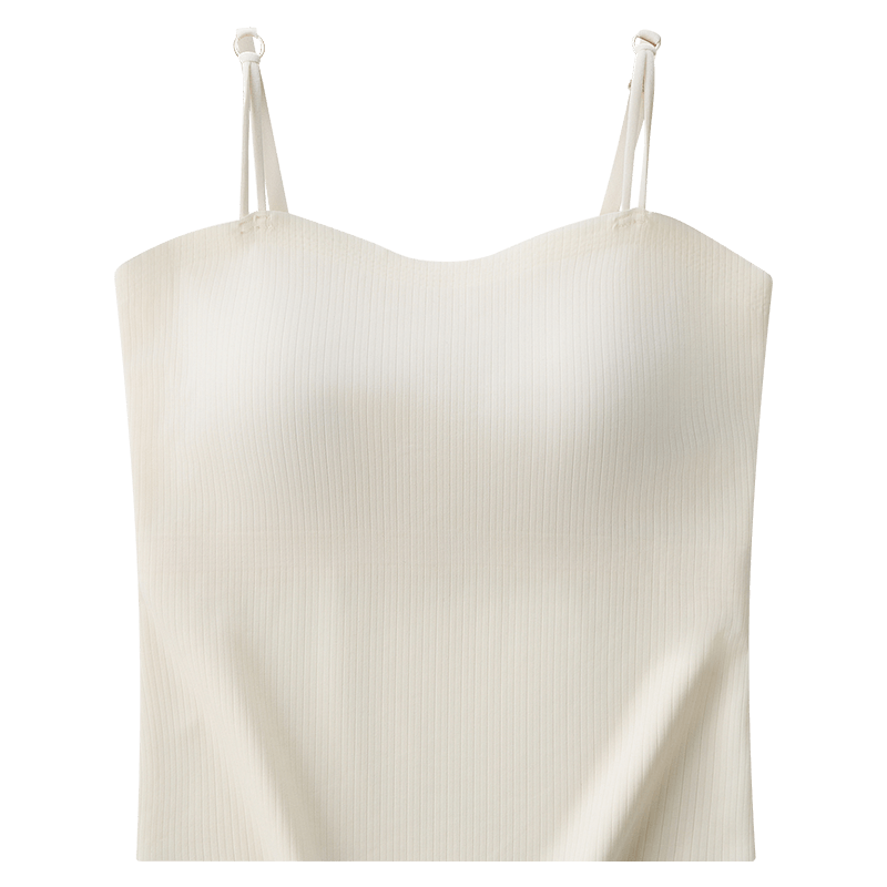 Langsha Women's Camisole with Chest Pad Summer Ice Silk Bra-Free Outerwear Inner Wear Seamless Back Bra Top