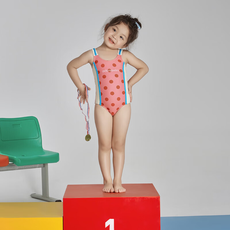 Adoreswim Girls' New 2024 Style Cute One-Piece Swimsuit for Toddlers And Children, Fashionable Swimwear for Girls