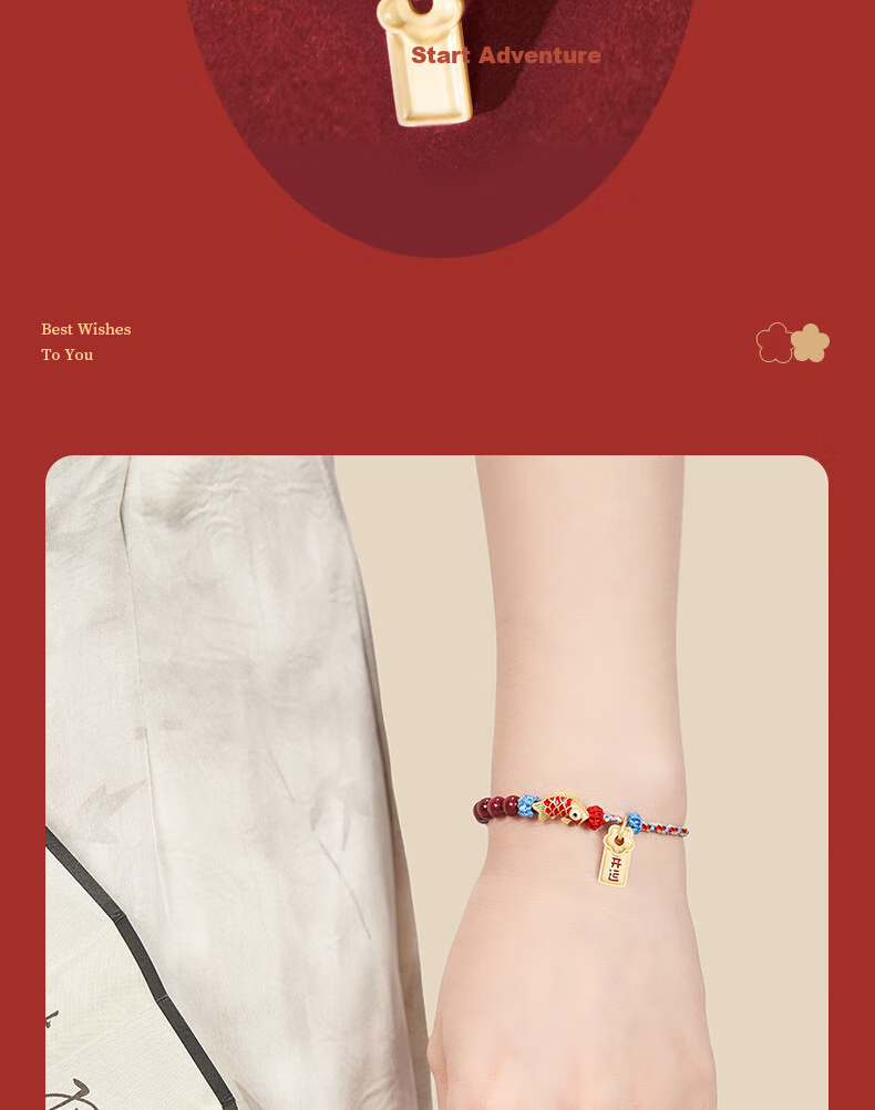 Dayingbowuguan Oriental Dream Five Wealth Gods Cinnabar Gourd Bracelet, Red Horse-Shaped Bead String, Birthday Gift for Wome 10