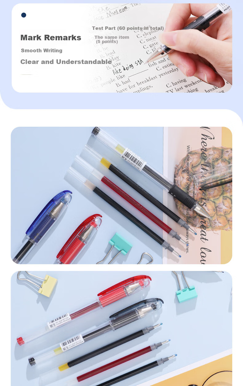 PILOT Gel Pen Refills (Compatible with BL-WG), Bullet Tip Signature Pen, Writing Pen Refill, BLS-WG 0.38mm Blue, Pack of 12 2