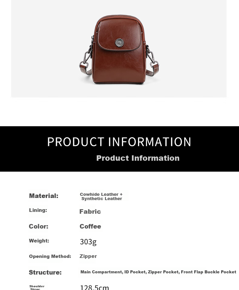 C.BANNER Leather Handbag for Women, Crossbody Bag, Fashionable Commuter Shoulder Bag, Light Luxury Brand Birthday Gift for Girlfriend on May 20 7