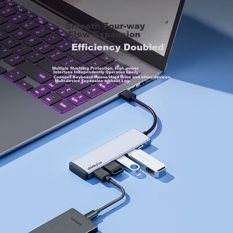 ThinkPad Lenovo USB Hub Adapter 3.0 Interface Converter HUB Adapter Laptop Expansion Dock USB Extension Cable USB Hub LA04B 1.5M Metal