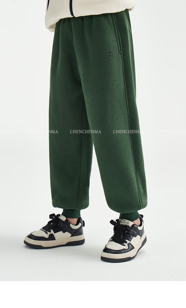 Chenchenma [Popcorn] Girls' Casual Pants, New Winter Style with Fleece Lining, Thickened All-In Warm Children's Joggers, 6837D 22