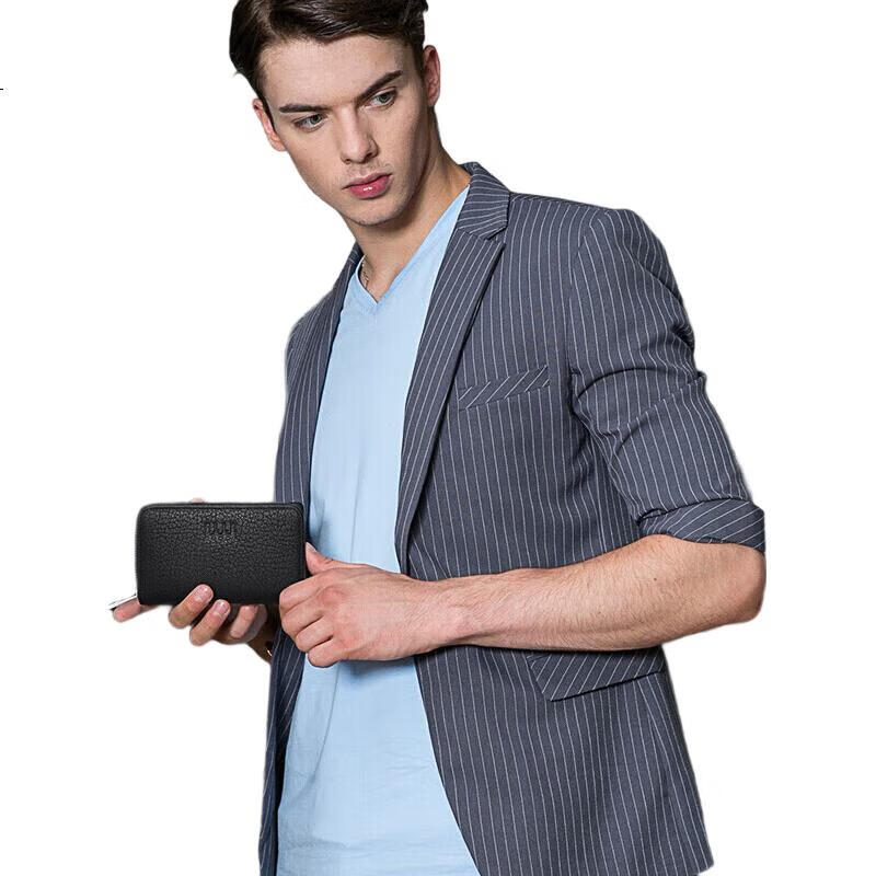 Мужская кожаная ключница ELLE HOMME ED787505352, вместительная, с держателями для карт, черная