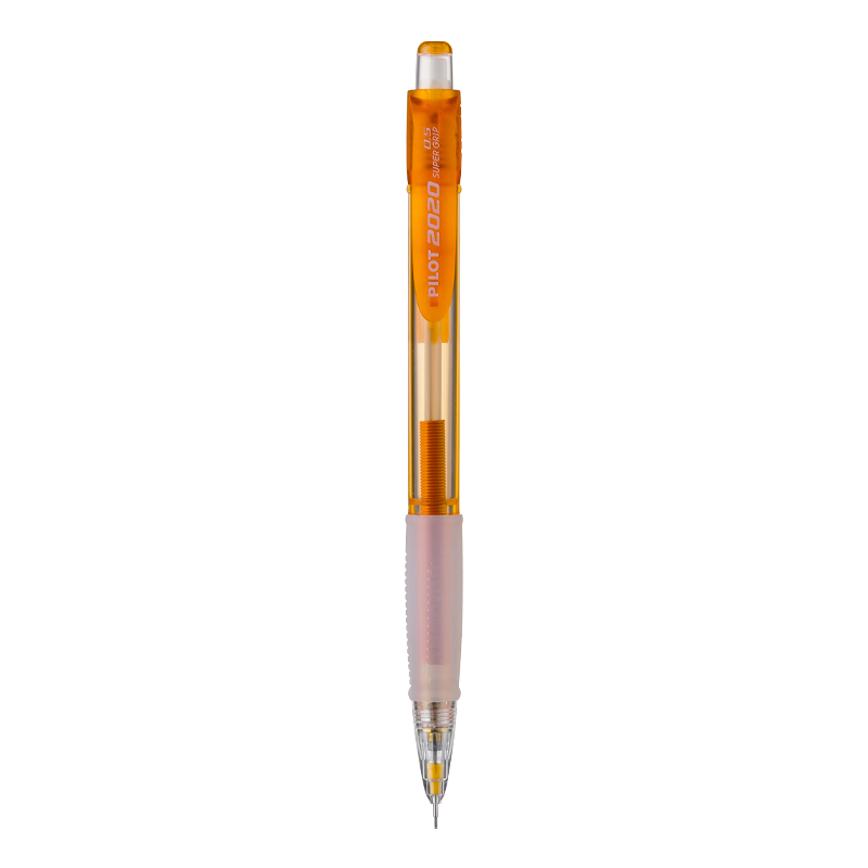 PILOT HFGP-20N Mechanical Pencil 0.5mm for Students, Erasable Colored Pencil, Children's Stationery, Sketching Pencil, Mechanical Pencil with Eraser Tip, Orange