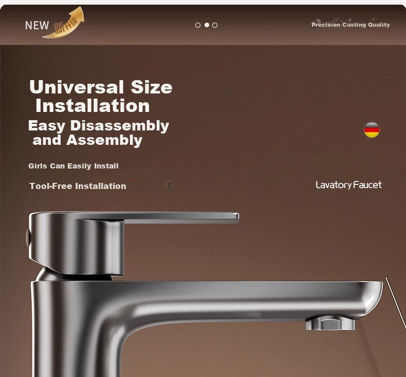 WUZORY [Germany] Washbasin Faucet, Hot And Cold Water Two-In Bathroom Sink, Face Basin, Washbasin Faucet 19