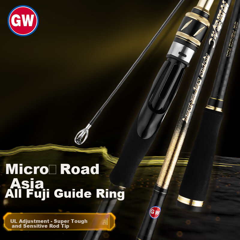 GW Fishing Rod, 1.38m UL Action Straight Handle, Hanluze Micro Lure Rod, Bare Rod, Baitiao, Topmouth Culter Rod, Lure Rod, Fishing Pole, Fishing Tackle