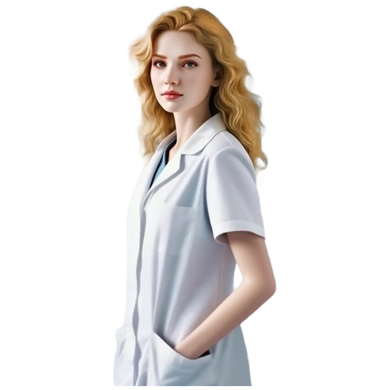 Meebordi White Lab Coat Short Sleeve Protective Workwear Unisex Button Durable Breathable XXL Custom Logo Free Short Sleeve XXL