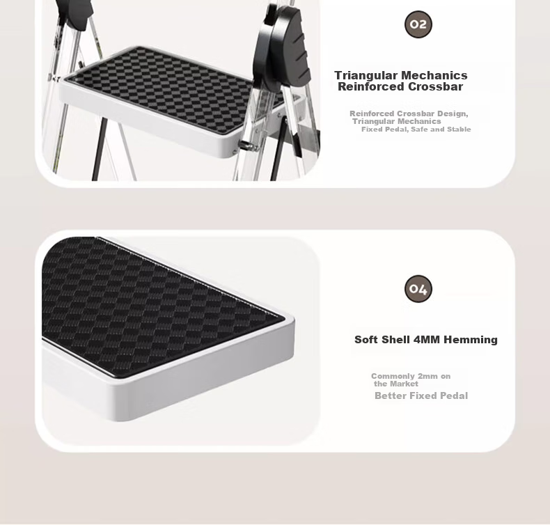 DELIXI Household Ladder, Foldable Multi-Functional A-Frame Ladder, Portable Aluminum Alloy Climbing Ladder, Small Step Ladder with Five Steps 12