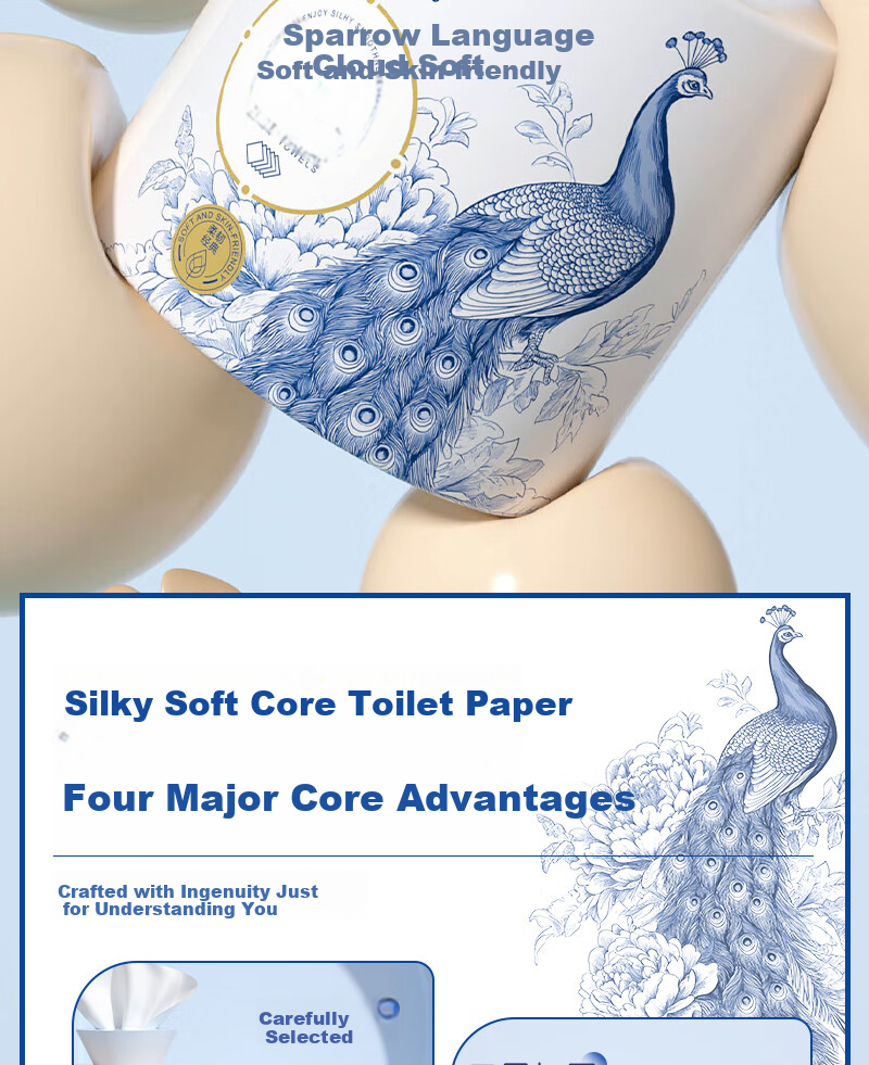 SIPIAO Core Roll Toilet Paper, 5-Ply, 130g, 24 Rolls, Wholesale Bulk Pack for Home Use, Bathroom Tissue And Toilet Paper 2
