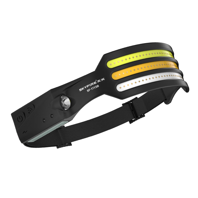 SkyFire Headlamp with Ultra-Long Battery Life, Rechargeable, Head-Mounted LED High-Brightness Outdoor Lighting, Motion-Sensing Light for Night Fishing And Beach Combing
