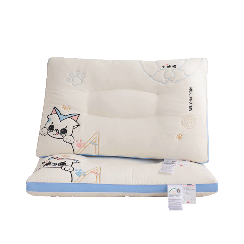 Hodo Pillow, Deep Sleep Cervical Support Pillow for Adults, Dormitory Fiber Pillow for Deep Sleep, 48*74cm High Pillow, Blue