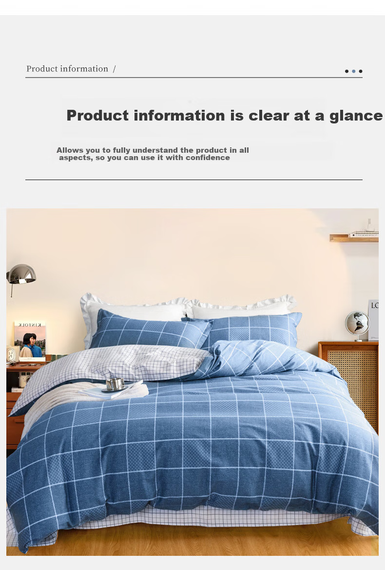 CROWN Pure Cotton Duvet Cover, 150x200cm, Single Piece, 100% Cotton, Class A, Student Dormitory Single Bed Cover, Fits 0.9/1.2 Meter Bed 8