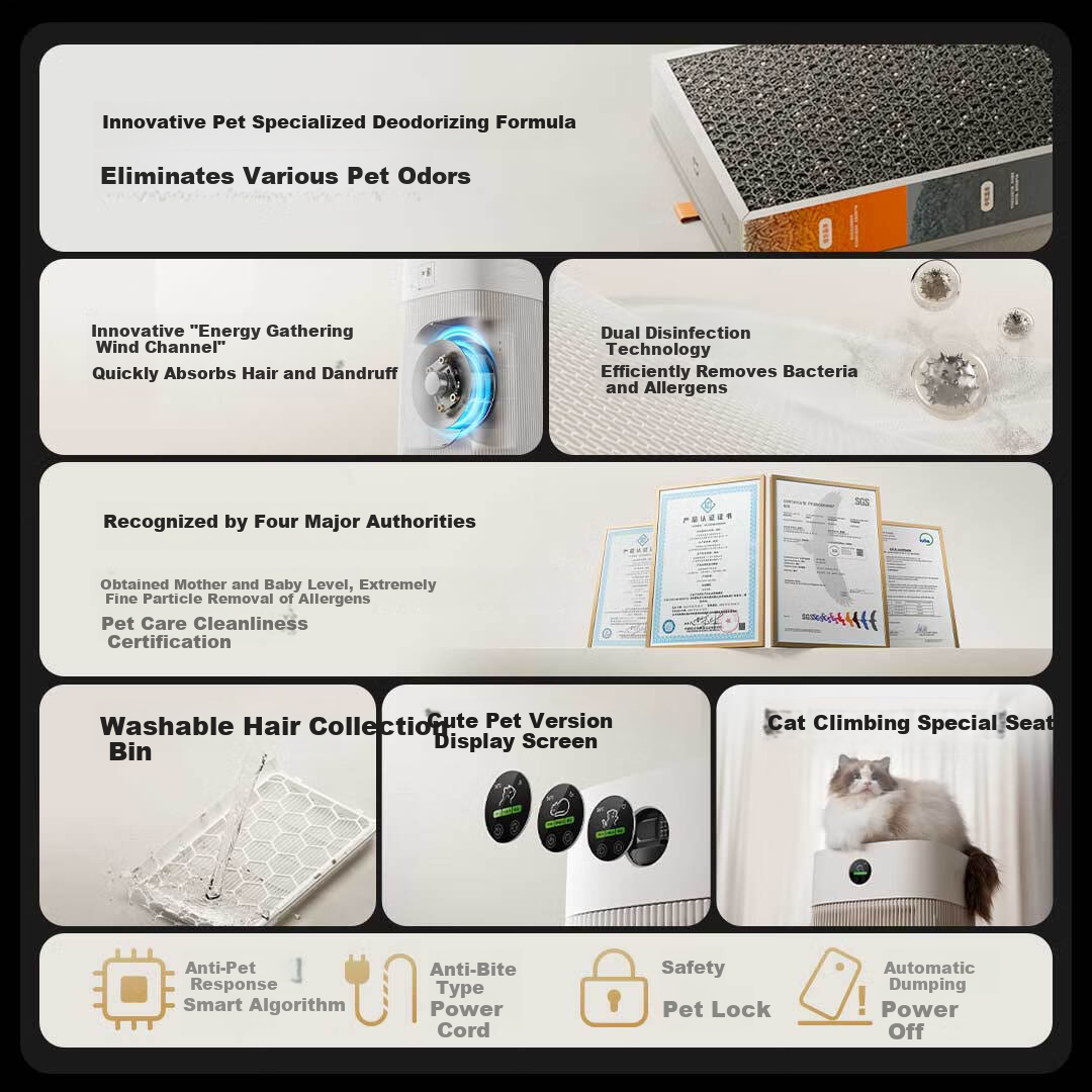 Mijia Xiaomi Pet Air Purifier, Removes Cat Hair, Eliminates Odors, Eliminates Allergens, Deodorizes, Kills Germs, Absorbs Floating Fur And Lint