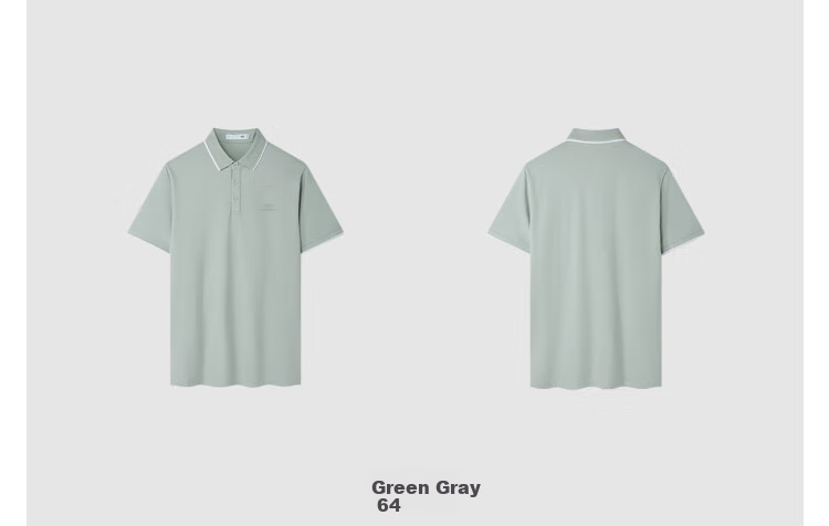 HLA Short-Sleeve Polo Shirt for Men, Light Business Classic Series, Turn-Down Collar, Summer 10