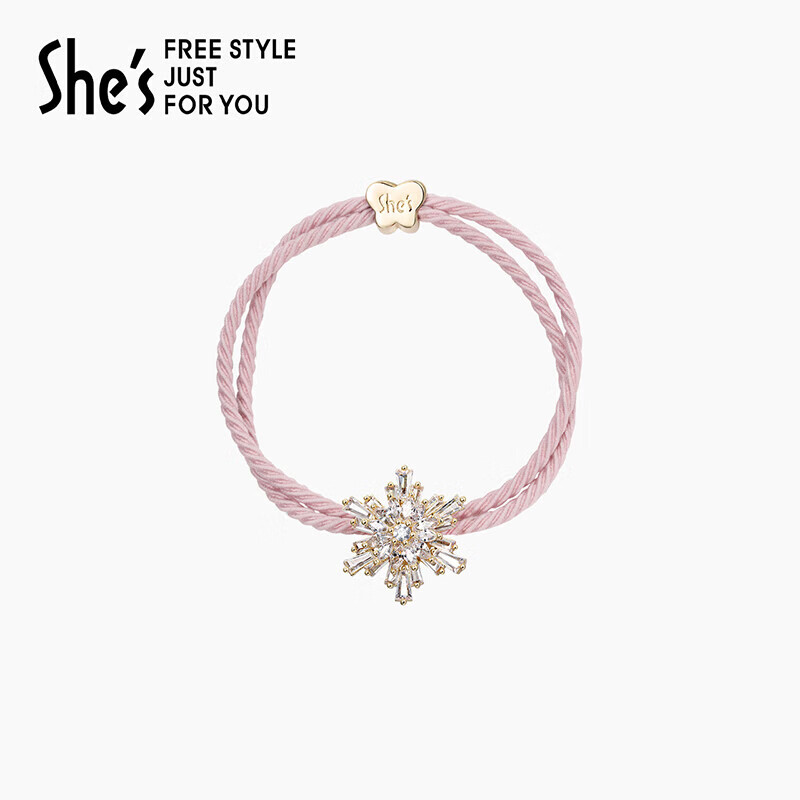 She's Simple Snowflake Double-Strand Hair Tie Ponytail Hairband Birthday Gift for Girlfriend