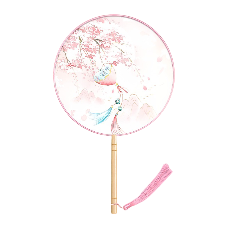 Domeiyi Ancient Style Round Fan Birthday Gift Chinese Han Style Photo Dance Fan - Miaoyu Single-Sided Print