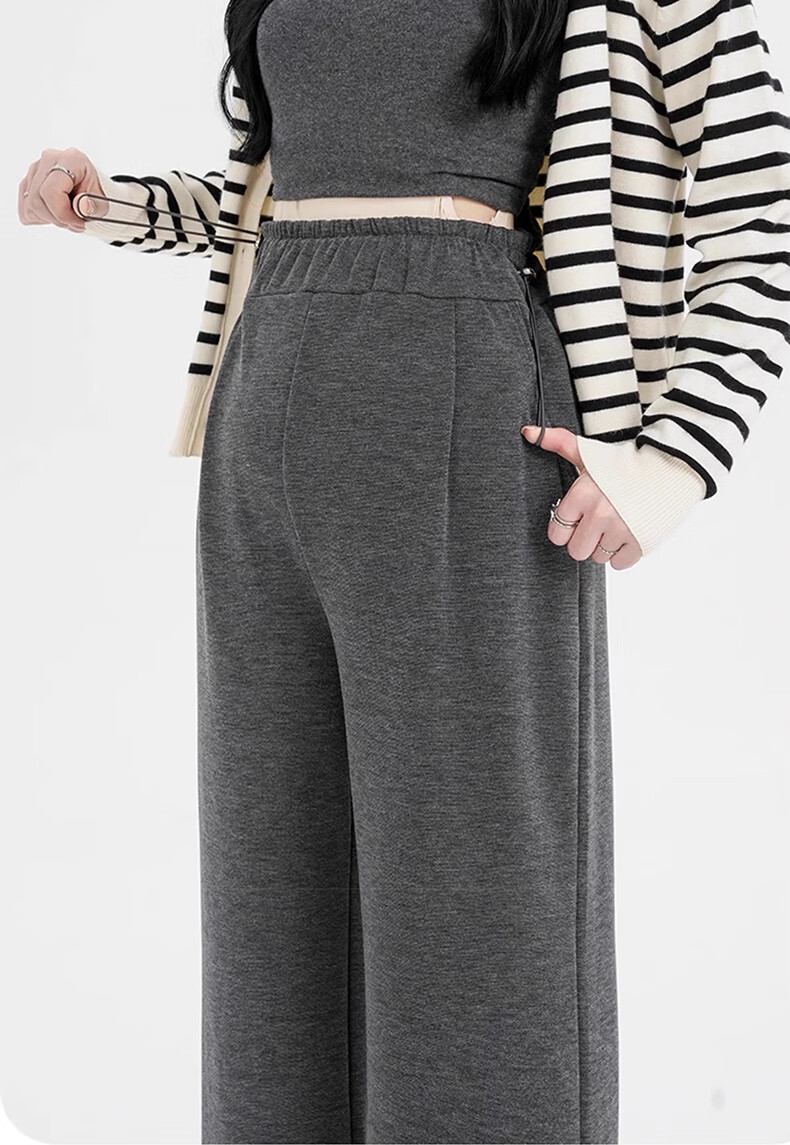 Sidoo Maternity Pants Spring Autumn Wide Leg Pants Non-Belly Support Fleece Lined Plus Size XL Oatmeal 3