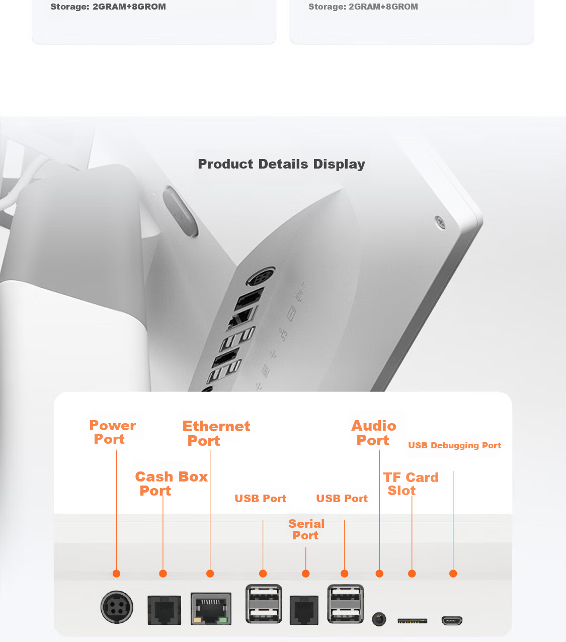Sunmi Dual-Screen Touchscreen Cash Register, Restaurant Hotpot Snack Shop Retail Convenience Store QR Code Payment, Cash Register System (Main Unit) 2G+8G 12