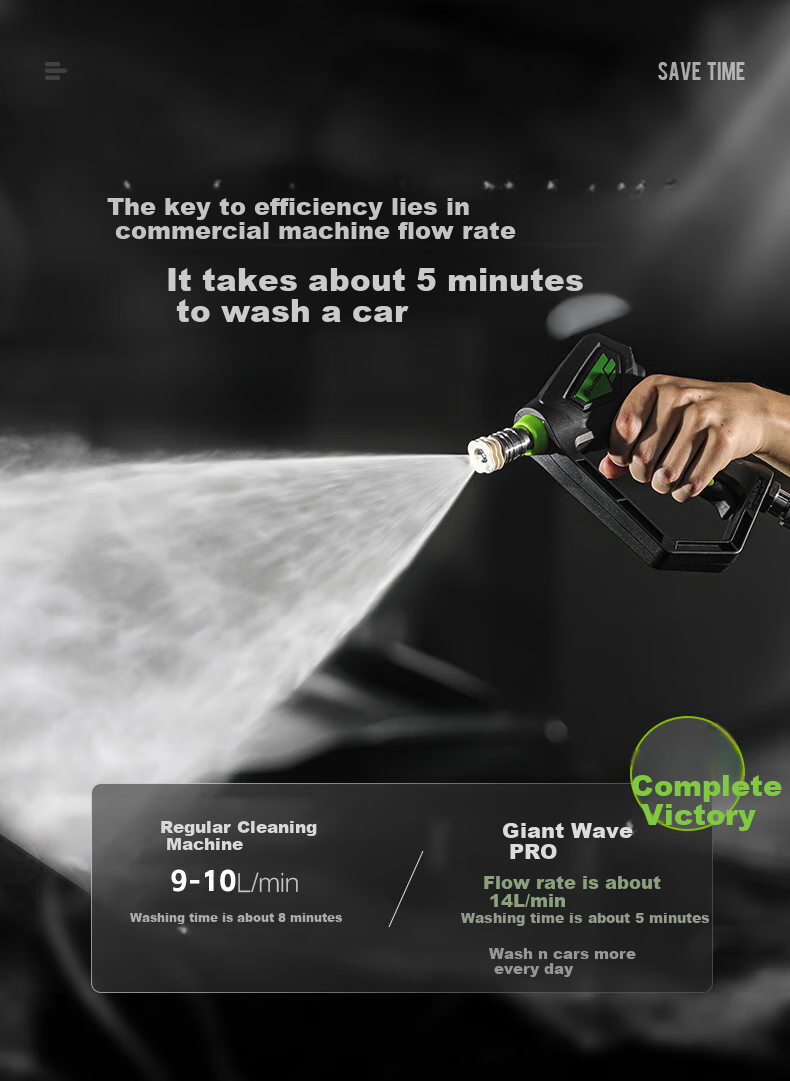 LUTIAN Commercial Industrial Car Wash Machine, High-Power High-Pressure Water Pump, Powerful Cleaning Machine, 220V Flushing Water Gun, Giant Wave PRO 11