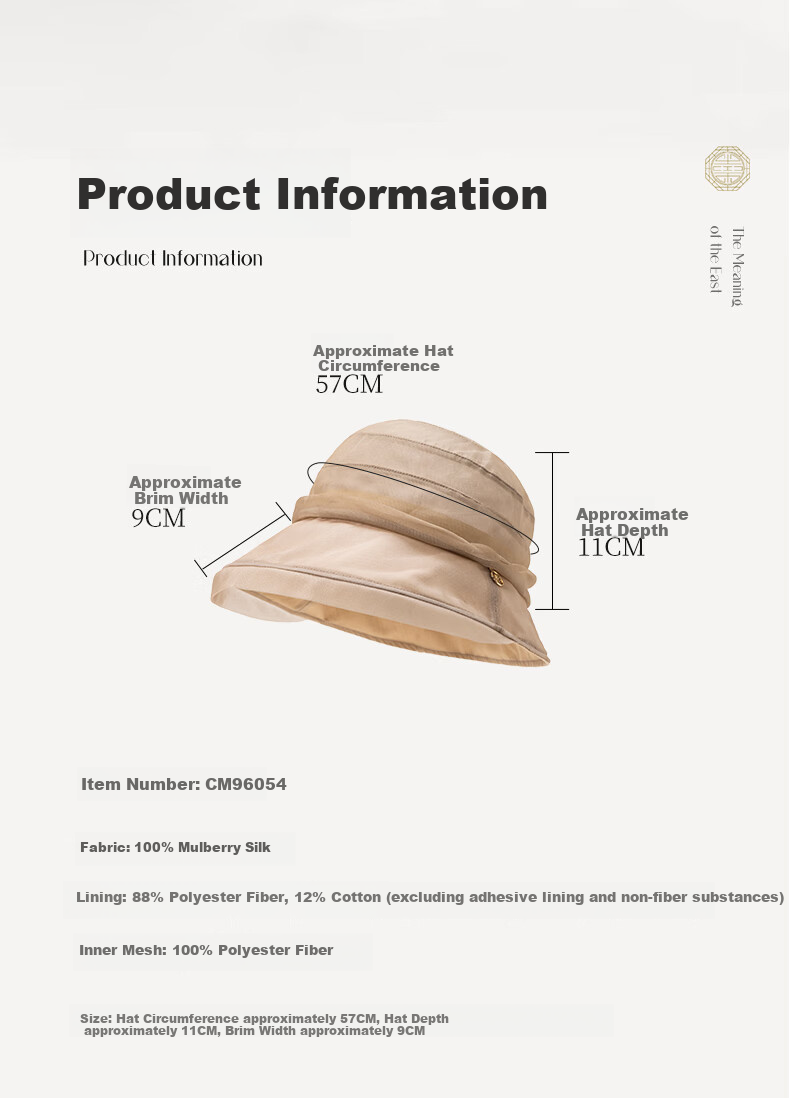 FANCET Mulberry Silk Sun Hat for Women, Summer Elegant Rolled-Edge Hat, Lightweight Silk Sun Protection Fisherman Hat, Birthday Gift for Elders 8