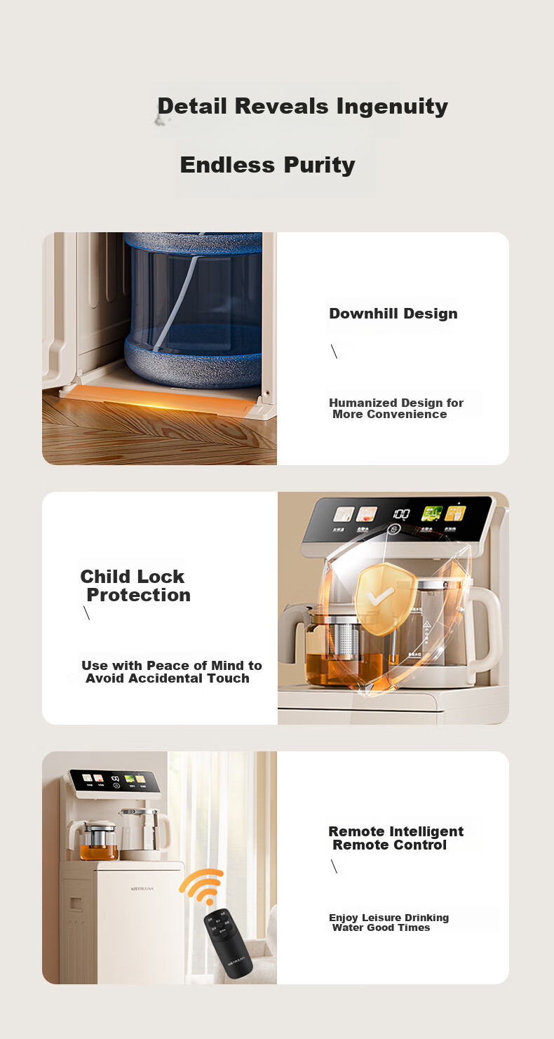 TRULIVA Tea Bar Machine, Water Dispenser for Home Use, Bottom-Loading Design with Multi-Functional Office Stand, Fully Automatic Intelligent All-In Tea Bar Cabinet with Built-In Kettle, White High-End Living Room Model, New for 2026 11