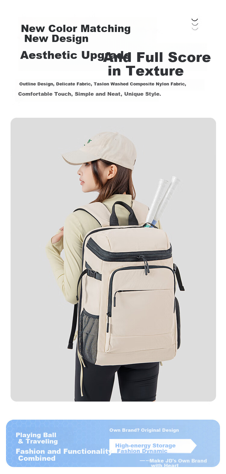 JD Original New Model 2026 Multifunctional Outdoor Hiking Backpack, Business Travel Running Backpack, Large Capacity Sports Backpack 2
