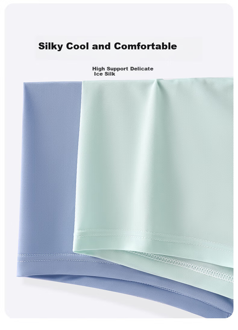 Me Feeling Men's Underwear, Summer Thin Style, Seamless Ice Silk Cool-Feeling Breathable Boxer Briefs, Antibacterial Loose-Fit Large Size Boxer Shorts 4