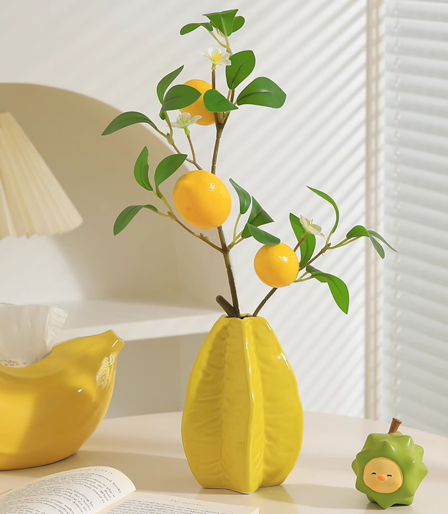 Fanye Light Luxury Artificial Lily Flower Ornament Green Plant Decoration Ceramic Vase Fake Flower Arrangement for Living Room 1